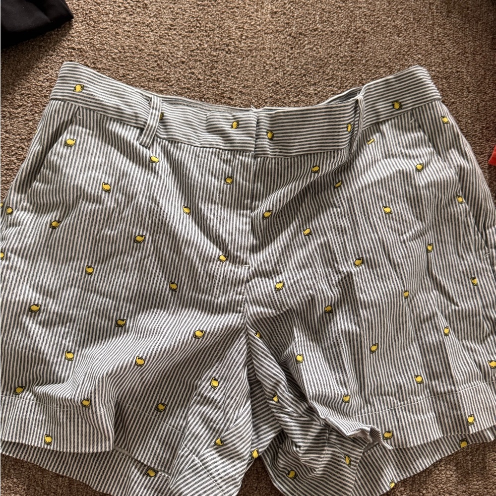 Nautica Lemon Print Striped Shorts Size 14